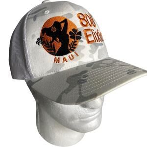 Hawaiian Trucker Hat 808 Elixirs Maui Snap‎ Back White Camo The Classics Yupoong